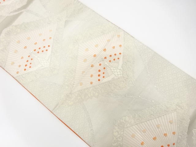 JAPANESE KIMONO / ANTIQUE FUKURO OBI / SILK / WOVEN PEACOCK